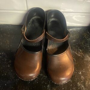 Sanita Brown Leather Mules